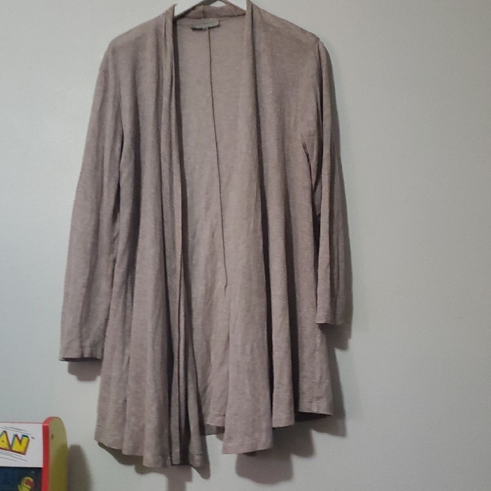 bryn Walker Light Tan Open Cardigan